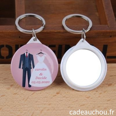 Porte-clés personnalisés Miroir 50Pcs